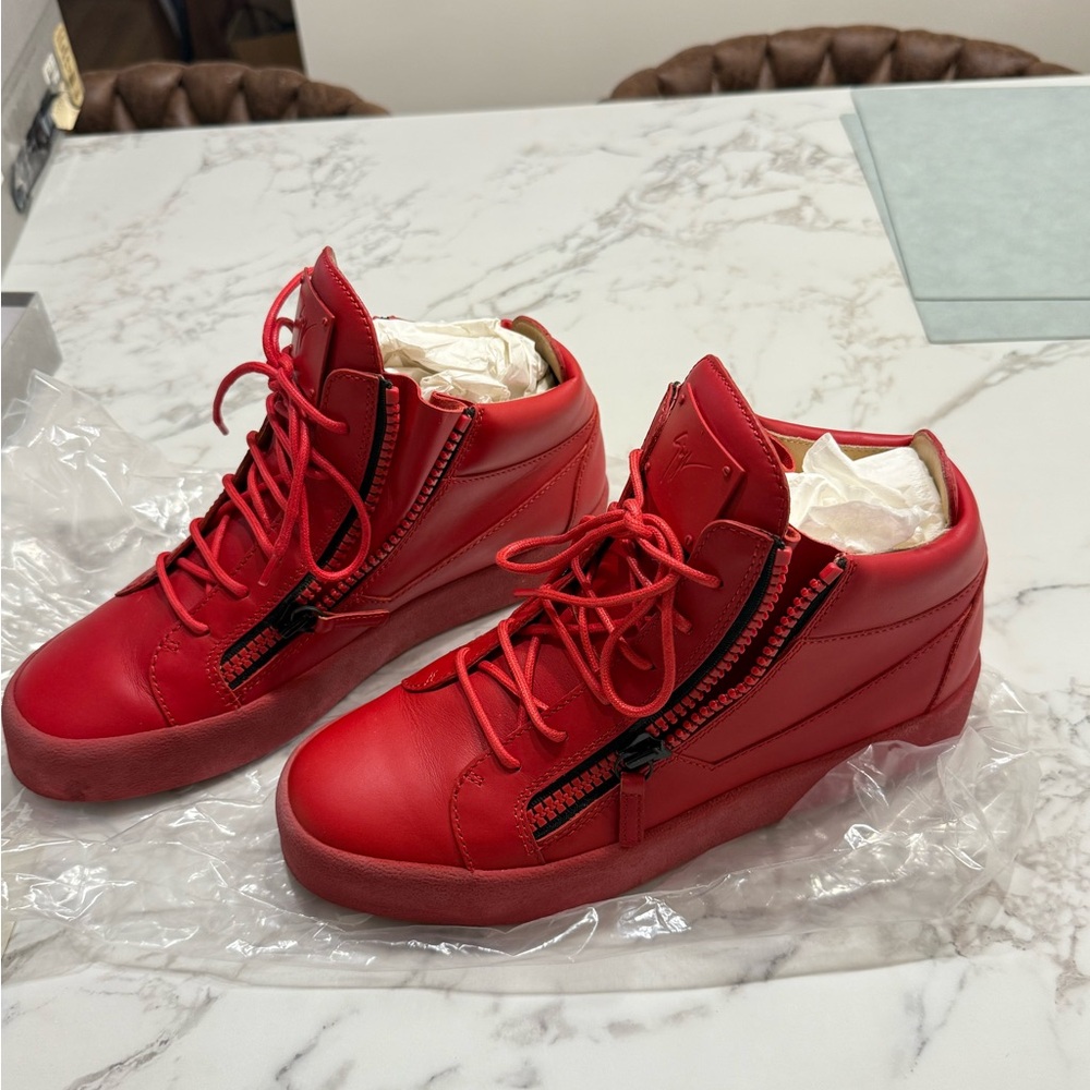Giuseppe Zanotti Red Leather Sneakers
